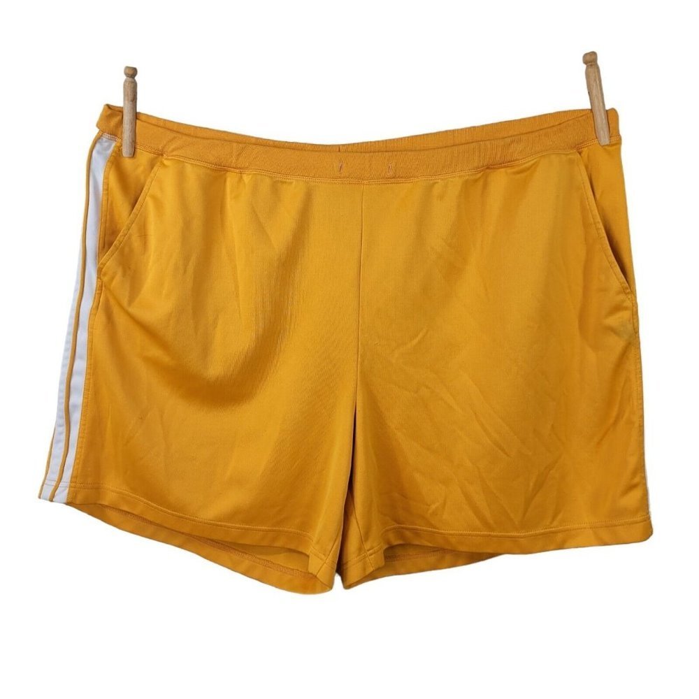 Vintage Y2K Fuda Plus size 3X Stretch Athletic Shorts casual Women orange Stripe